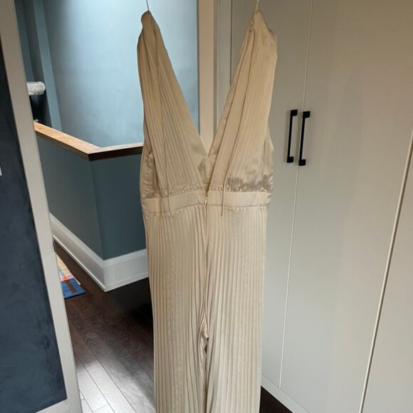 Abercrombie & Fitch Cream Draped Jumpsuit – Size LT Tall - Picture 1 of 4